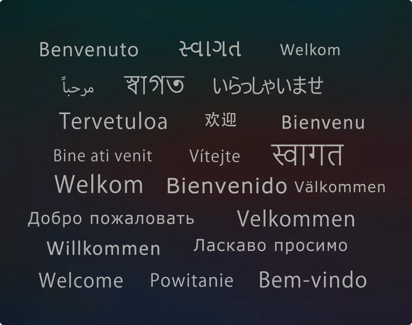 Screenshot of languages supported